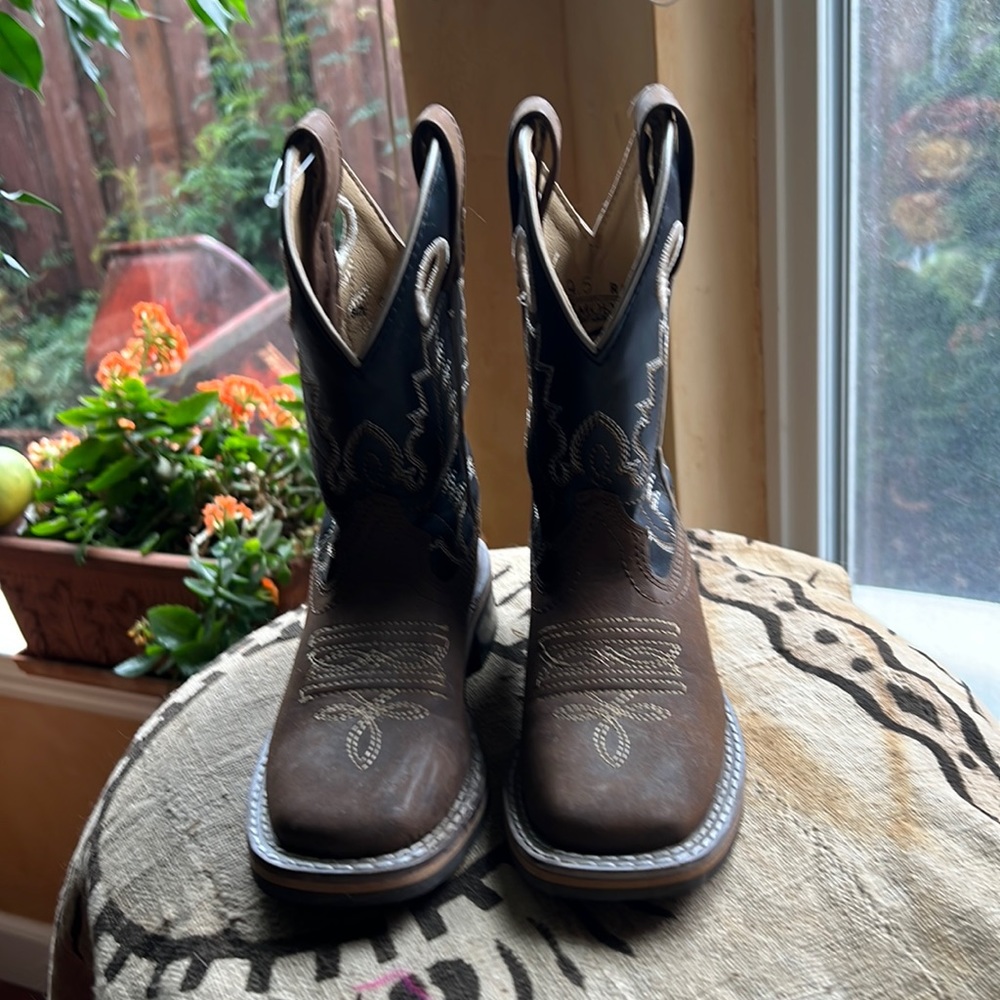 Smoky Mountain Western Youth Boys Blaze Brown/Black ManMade Cowboy Boots